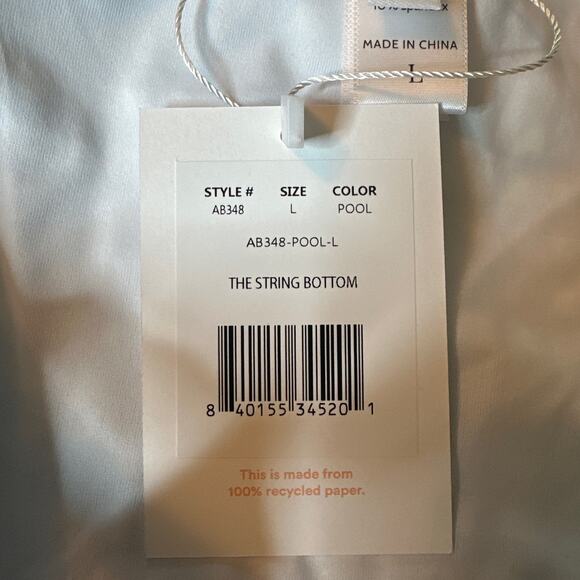 Andie Swim The String Bottom in Blue Gingham Size large NWT - Picture 5 of 9